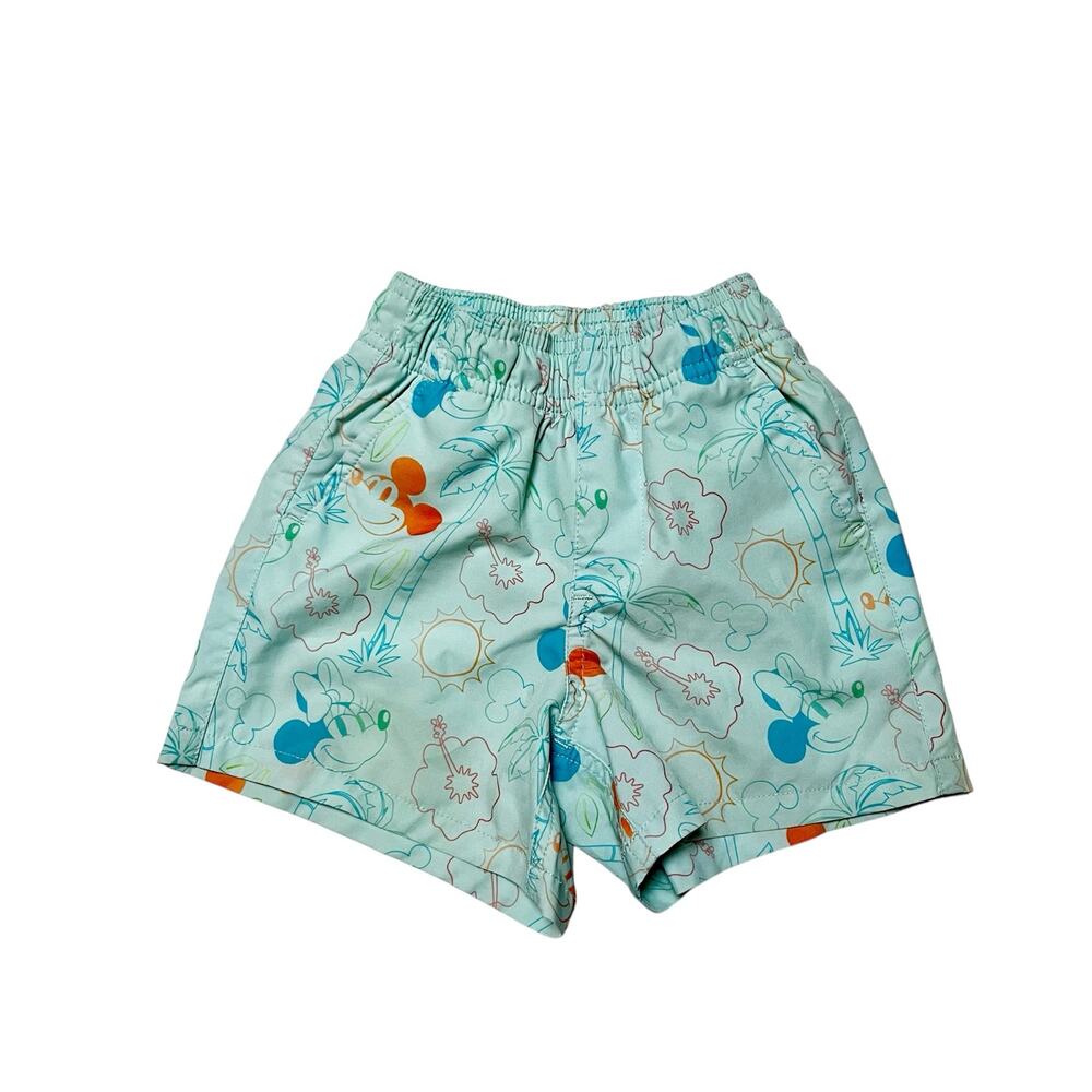 Disney Mickey Tropical Floral Print Swim Trunks Size 2